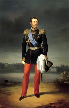 Portrait of Emperor Alexander II (1818-1881), 1856. Creator: Bottman, Yegor (Gregor) (18..-1891)