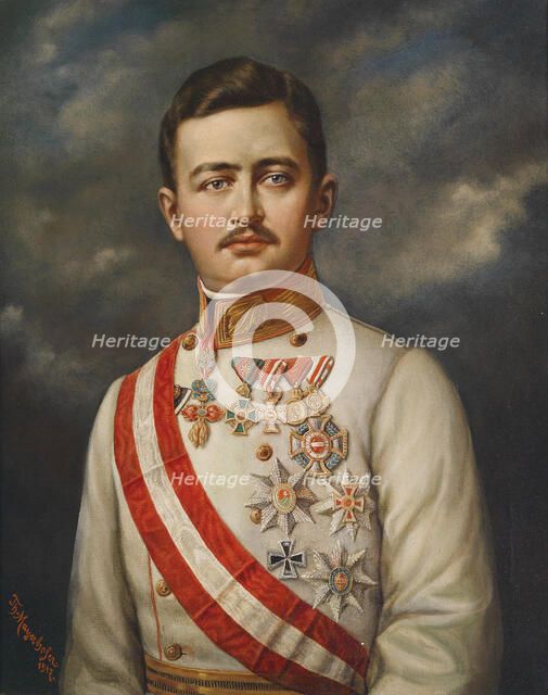 Portrait of Emperor Charles I of Austria (1887-1922), 1917. Creator: Mayerhofer, Theodor (1855-1941).