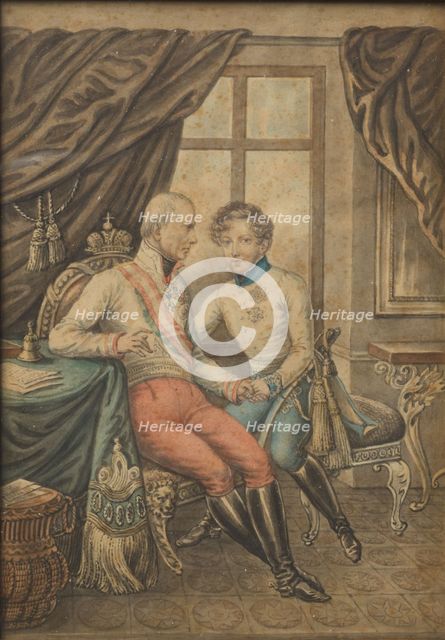Portrait of Emperor Frans I of Austria and the Duke of Reichstadt, c1830-1900.  Creator: Schijtra.