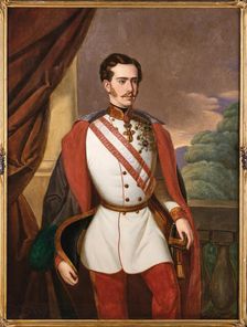 Portrait of Emperor Franz Joseph I of Austria (1830-1916), 1855. Creator: Peroutka; Franz (1808-?)