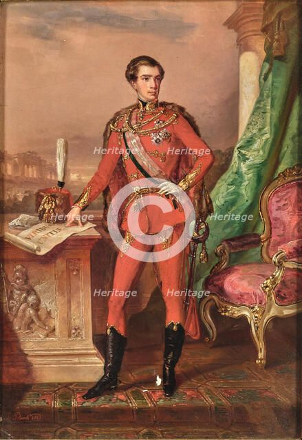 Portrait of Emperor Franz Joseph I of Austria (1830-1916), in Hungarian adjustation, 1852. Creator: Plank; Josef (1815-1901).