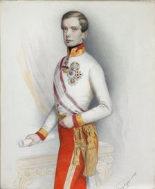 Portrait of Emperor Franz Joseph I of Austria, 1849. Creator: Prinzhofer, August (1817-1885)