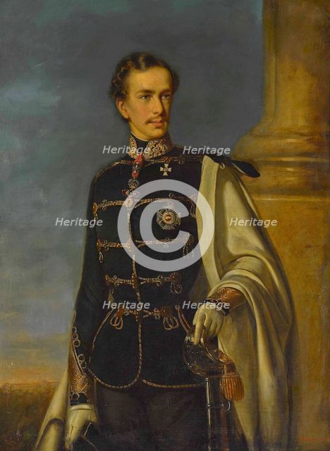 Portrait of Emperor Franz Joseph I of Austria, 1853. Creator: Aigner, Joseph Matthäus (1818-1886).