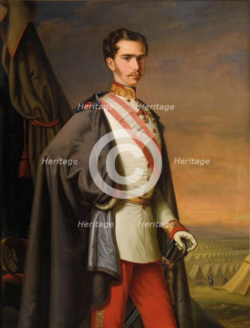 Portrait of Emperor Franz Joseph I of Austria, 1856. Creator: Lemmermayer, Carl (1817-1865).