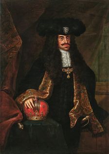 Portrait of Emperor Leopold I (1640-1705), with the Bohemian crown, c1700. Creator: Anonymous