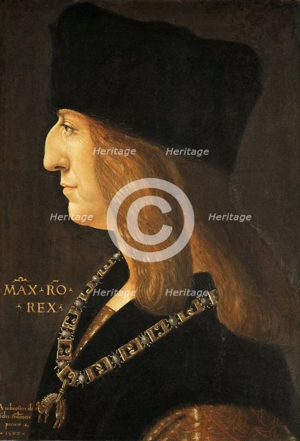 Portrait of Emperor Maximilian I (1459-1519). Artist: De Predis, Giovanni Ambrogio (1455-1509)