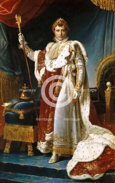 Portrait of Emperor Napoléon I Bonaparte (1769-1821) in his Coronation Robes. Artist: Gérard, François Pascal Simon (1770-1837)