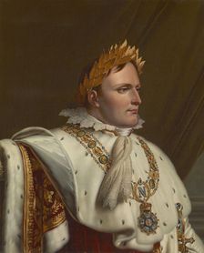 Portrait of Emperor Napoléon I Bonaparte (1769-1821) in his Coronation Robes, Early 19th cen.. Creator: Girodet de Roucy Trioson, Anne Louis (1767-1824)