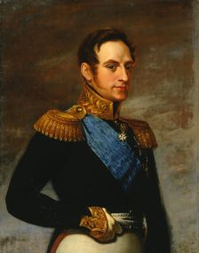 Portrait of Emperor Nicholas I 1826. Artist: Vasily Tropinin