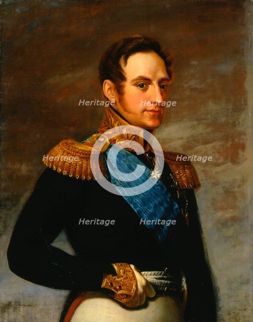 'Portrait of Emperor Nicholas I', 1826. Artist: Vasily Tropinin