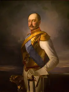Portrait of Emperor Nicholas I, 1856. Creator: Wladimir Swertschkoff