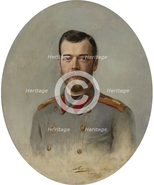 Portrait of Emperor Nicholas II (1868-1918), 1897. Artist: Liphart, Ernest Karlovich (1847-1932)