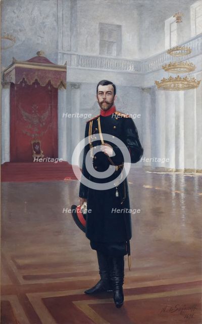Portrait of Emperor Nicholas II (1868-1918), 1898. Artist: Safonov, Alexander Petrovich (1852-1913)