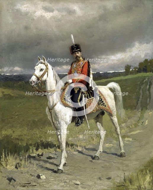 Portrait of Emperor Nicholas II (1868-1918), 1907.  Creator: Makovsky, Alexander Vladimirovich (1869-1924).