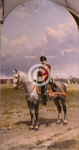 Portrait of Emperor Nicholas II (1868-1918), 1908. Artist: Makovsky, Alexander Vladimirovich (1869-1924)