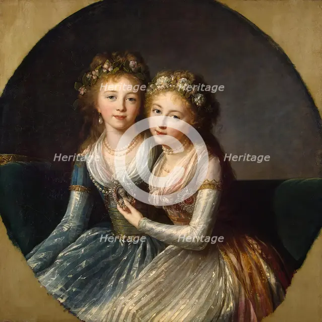 Portrait of Emperor Pavel I's Daughters, 1796. Creator: Elisabeth Louise Vigee-LeBrun.