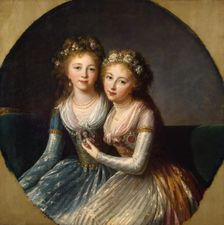 Portrait of Emperor Pavel I's Daughters, 1796. Creator: Elisabeth Louise Vigee-LeBrun