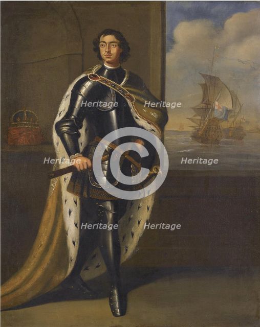 Portrait of Emperor Peter I the Great (1672-1725), 1690s. Artist: Kneller, Sir Gotfrey (1646-1723)