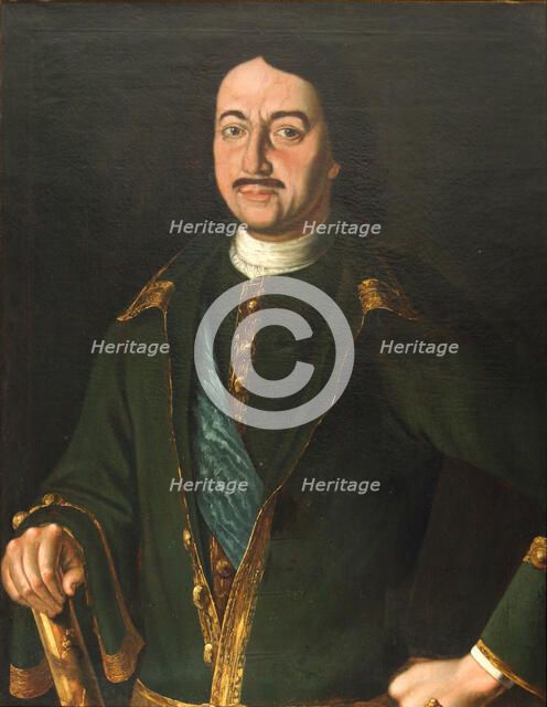 Portrait of Emperor Peter I the Great (1672-1725), 1758. Artist: Antropov, Alexei Petrovich (1716-1795)