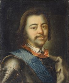 Portrait of Emperor Peter I the Great (1672-1725), Early 18th cen.. Artist: Nikitin, Ivan Nikitich (1680s-after 1742)