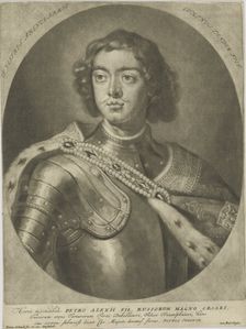 Portrait of Emperor Peter I the Great (1672-1725), um 1700. Creator: Schenk, Peter (Petrus), the Elder (1660-1718)