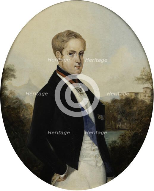 Portrait of Emperor Peter II of Brazil (1825-1891), 1846. Creator: Rugendas, Johann Moritz (1802-1858).