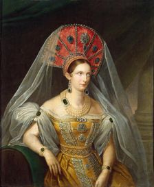 Portrait of Empress Alexandra Feodorovna, 1836. Creator: A Malyukov