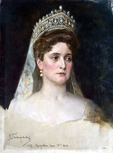 Portrait of Empress Alexandra Feodorovna, 1907. Creator: Nikolai Bodarevsky