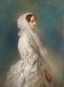 Portrait of Empress Alexandra Fyodorovna (Charlotte of Prussia), 1856. Creator: Winterhalter, Franz Xavier (1805-1873)