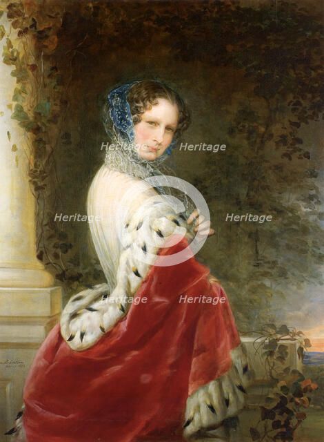 Portrait of Empress Alexandra Fyodorovna (Charlotte of Prussia), Emperor's Nicholas I wife (1798-1860), 1852. Artist: Robertson, Christina (1796-1854)