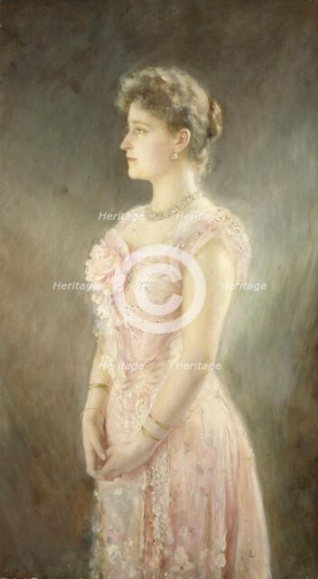 Portrait of Empress Alexandra Fyodorovna of Russia (1872-1918), the wife of Tsar Nicholas II, 1901. Artist: Stemberg, Viktor Karlovich (1863-after 1917)