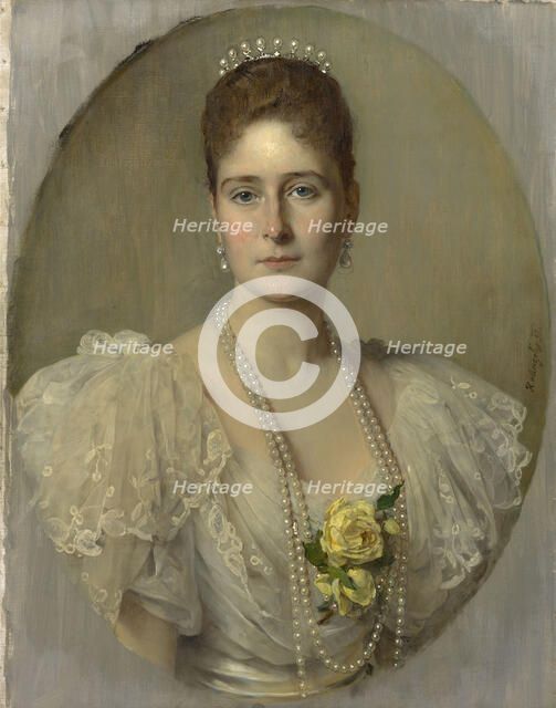 Portrait of Empress Alexandra Fyodorovna of Russia (1872-1918), the wife of Tsar Nicholas II, 1897. Creator: Angeli, Heinrich von (1840-1925).