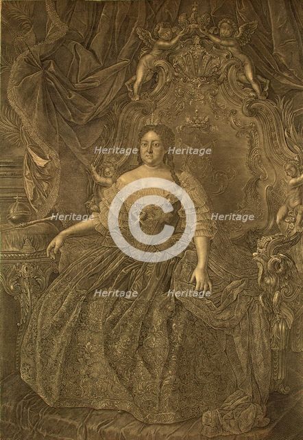 Portrait of Empress Anna Ioannovna (1693-1740), 1740s. Artist: Wortmann, Christian Albrecht (1680-1760)