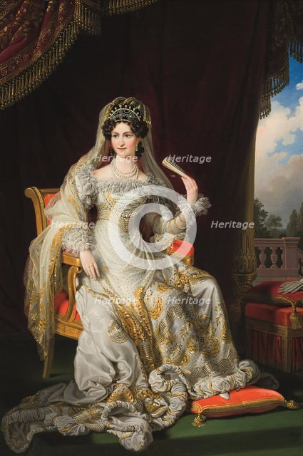 Portrait of Empress Caroline Augusta of Austria (1792-1873), 1824. Creator: Krafft, Johann Peter (1780-1856).