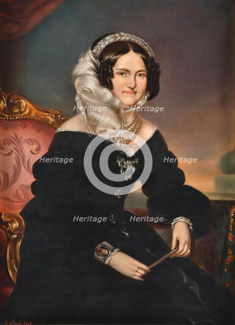 Portrait of Empress Caroline Augusta of Austria (1792-1873), 1857. Creator: Anonymous ().