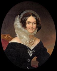 Portrait of Empress Caroline Augusta of Austria (1792-1873), c1864. Creator: Schrotzberg, Franz (1811-1889)