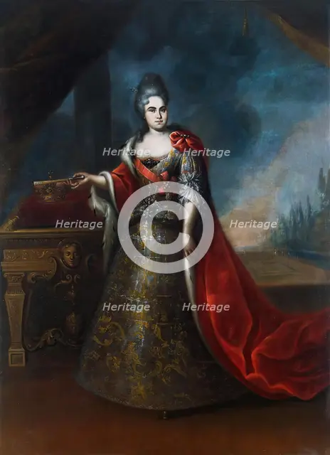 Portrait of Empress Catherine I, 1724. Creator: Unknown.