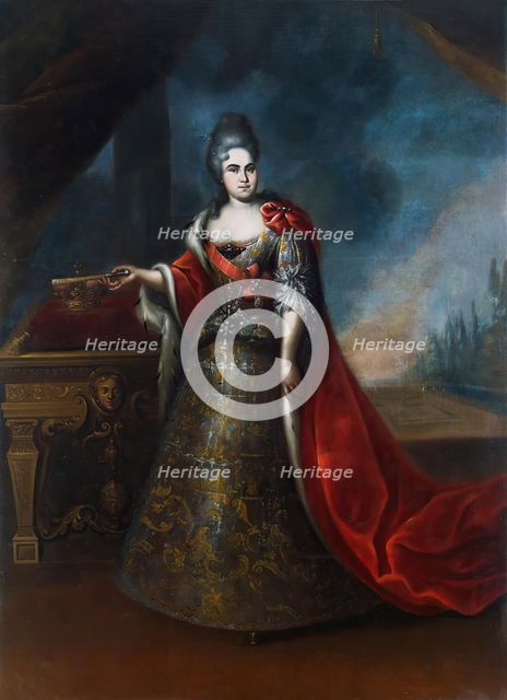 Portrait of Empress Catherine I, 1724. Creator: Unknown.
