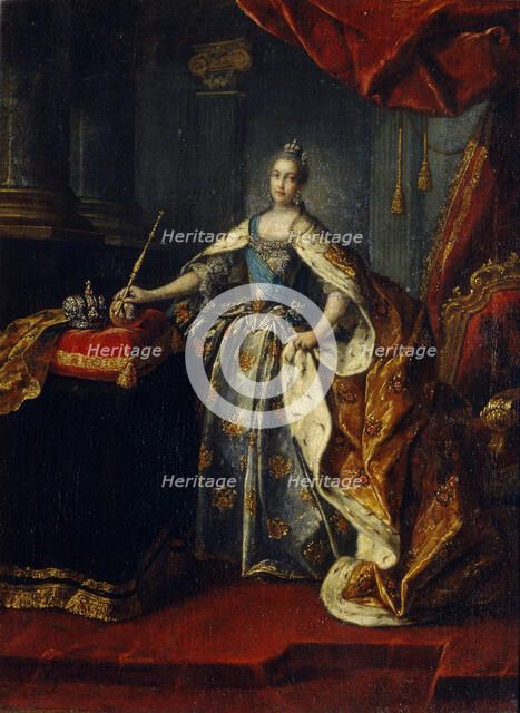 Portrait of Empress Catherine II (1729-1796), 1762. Artist: Antropov, Alexei Petrovich (1716-1795)