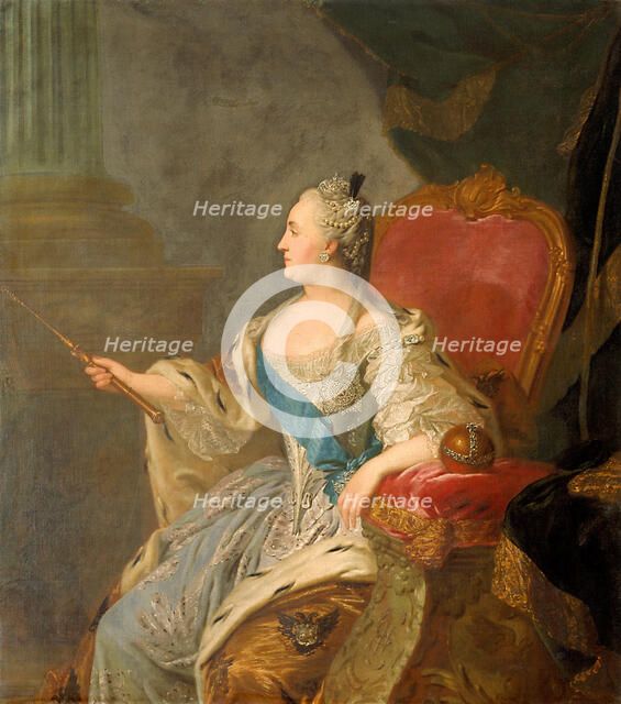 Portrait of Empress Catherine II (1729-1796), 1763. Artist: Rokotov, Fyodor Stepanovich (1735-1808)