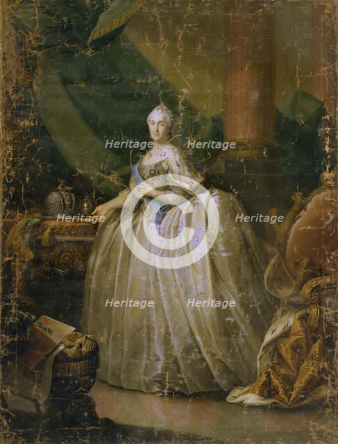Portrait of Empress Catherine II (1729-1796), 1765. Artist: Buchholz, Heinrich (1735-1780)