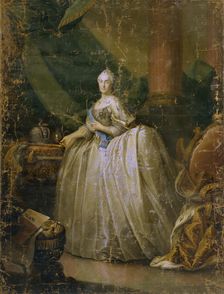 Portrait of Empress Catherine II (1729-1796), 1765. Artist: Buchholz, Heinrich (1735-1780)