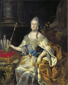 Portrait of Empress Catherine II (1729-1796), 1766. Creator: Antropov, Alexei Petrovich (1716-1795)