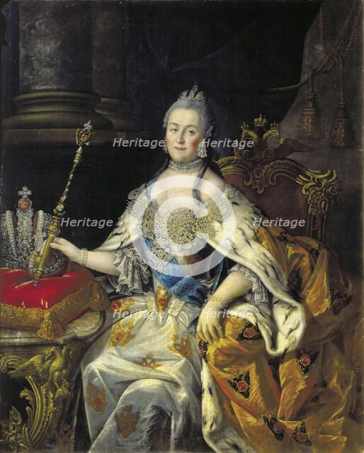 Portrait of Empress Catherine II (1729-1796), 1766.  Creator: Antropov, Alexei Petrovich (1716-1795).