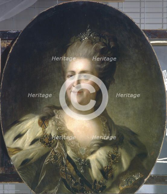Portrait of Empress Catherine II (1729-1796), 1779. Artist: Rokotov, Fyodor Stepanovich (1735-1808)