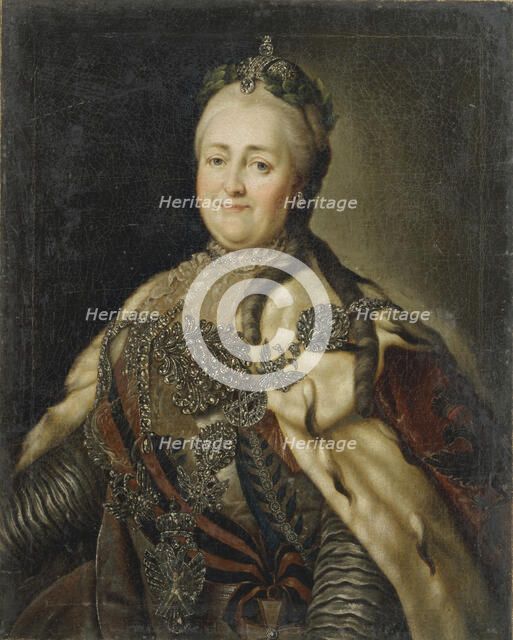 Portrait of Empress Catherine II (1729-1796), 1780. Artist: Christineck, Carl Ludwig Johann (1732/3-1792/4)