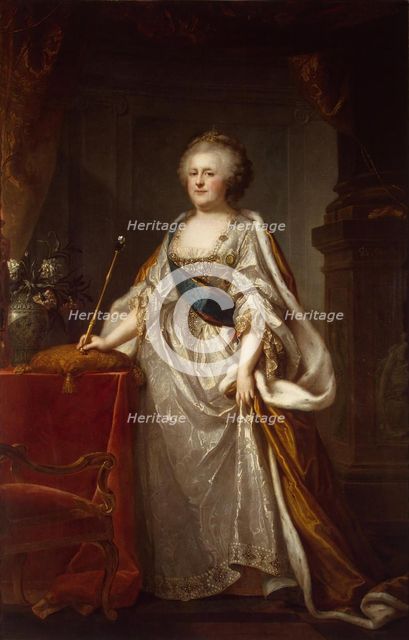 Portrait of Empress Catherine II (1729-1796), 1794. Artist: Lampi, Johann-Baptist von, the Elder (1751-1830)