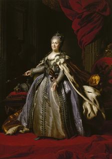 Portrait of Empress Catherine II (1729-1796) (After Alexander Roslin), 1780s