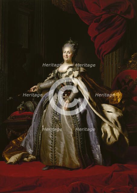 Portrait of Empress Catherine II (1729-1796) (After Alexander Roslin), 1780s.
