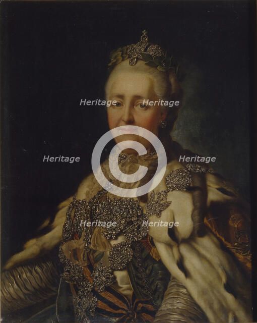 Portrait of Empress Catherine II (1729-1796). Artist: Roslin, Alexander (1718-1793)